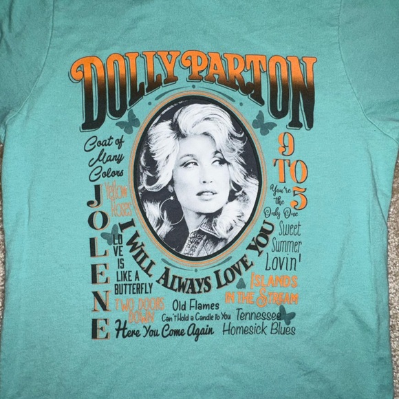 Dolly Parton Graphic Tee, Turquoise, Country Music Shirt,  Size Small - Picture 2 of 4